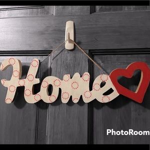 Wood Home Heart Sign Freestanding or Hanging